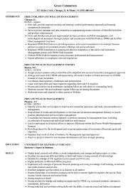 Private Wealth Management Resume Samples Velvet Jobs