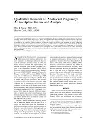 An introduction to qualitative research. Pdf Qualitative Research On Adolescent Pregnancy A Descriptive Review And Analysis Liezyl Blancada Academia Edu