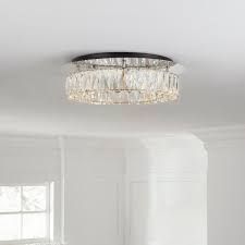 Home Decorators Collection Keighley Crystal 100 Watt Polished Chrome Integrated Led Flush Mount Cp 25117 The Home Depot