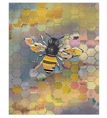 Abeille Art Print Nid D Abeille Et Abeille Affiche D Art Art Geometrique Breloque Abeille Miel 8 X 10 Pouces Bee Art Bee Artwork Art