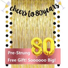 Amazon Com Cheers To 80 Years 80th Birthday Decorations For Women And Men Gold Glitter Ba Gold Glitter Banner 80th Birthday Decorations Birthday Decorations