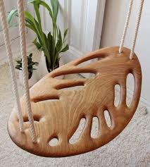 Beautiful Carved Wood Swings Inspired By Leaves Shapes Wood Swing Handmade Home Decor Wood Design