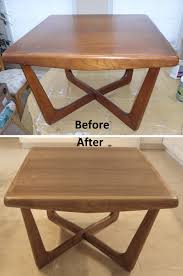 Before And After Refinished Walnut Wood Coffee Cocktail End Side Table Fnr Forever New Furniture Refi Office Desk Decor Wood Desk Painting Wood Furniture
