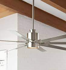 Accent contemporary décor with modern ceiling fans, boasting neat silhouettes with sleek angles and edges. 11 Modern Ceiling Fans That Are Actually Attractive Contemporary Ceiling Fans Silver Ceiling Fan Modern Ceiling Fan