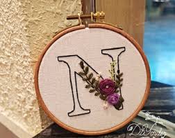 Learn how to stitch letters in four decorative ways. Letter N Embroidery Etsy