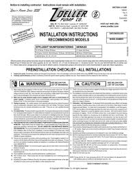 • model number • part number of pump (if manufactured prior to june 1988, give 2 letter data code following model no.) Zoeller P N006355 User S Manual Manualzz