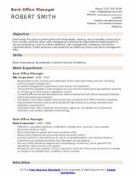 Back Office Manager Resume Samples Qwikresume
