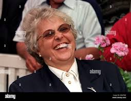 Jenny Pitman/Huntington. Trainer Jenny Pitman at the Huntington horse race  meeting, where she will end her training career Stock Photo