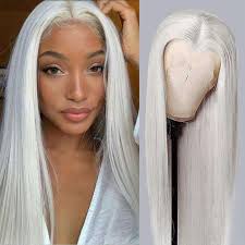 Women's Icy Blonde Wig Human Hair HD Lace 13*4 13*6 Lace Front Wig