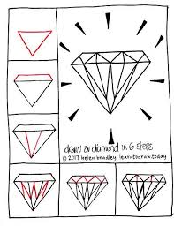 Learn To Draw A Shiny Diamond In Six Steps Easy Drawings Doodle Art For Beginners Doodle Drawings