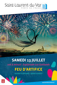 Plage des bretons, le 13 juillet 2019 à 21:30. Fete Nationale Le Samedi 13 Juillet 2019 A Saint Laurent Du Var Recreanice
