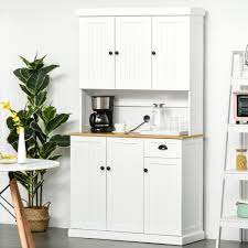 Get free shipping on qualified pantry cabinets or buy online pick up in store today in the furniture department. Homcom 71 Wood Kitchen Pantry Storage Cabinet Microwave Oven Free Standing 842525138307 Ebay