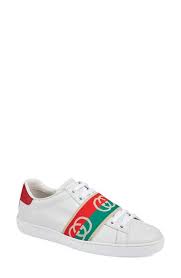 Signature striped webbing in green and red at sides. Women S Gucci Sneakers Athletic Shoes Nordstrom