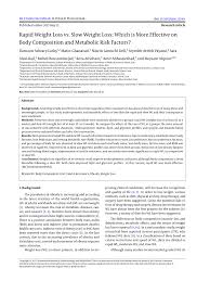 Pdf Rapid Weight Loss Vs Slow Weight Loss Which Is More Effective On Body Composition And Metabolic Risk Factors