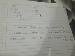 Tentukan hasil dari bentuk kuadrat 15². Kpk Dan Fpb Dari 196 Dan 224 Brainly Co Id