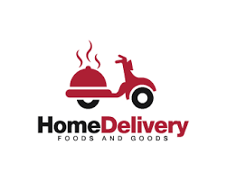 Home Delivery Logo Design Unique Food Delivery Logo Design Of A Scooter With The Back Made As A Pl Food Delivery Logo Food Logo Design Restaurant Logo Design