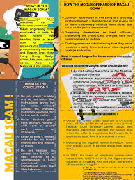Malaysian authorities have arrested nearly 700 chinese nationals suspected of an extensive online fraud operation. Macau Scam Infographic Poster Confidence Tricks National Security