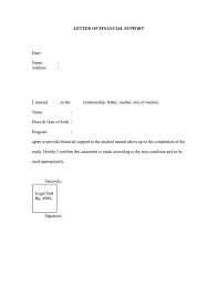 Letter Of Financial Support Support Letter Lettering Cover Letter Example Templates