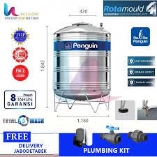 Salah satu merek tandon atau tangki air yang cukup terkenal di indonesia adalah penguin. Tangki Air Penguin Stainless Tbsk 1500 Stainless Steel Toren Air Tandon Air Shopee Indonesia