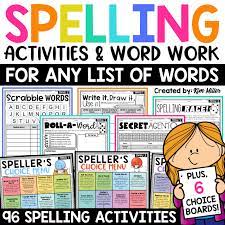 Spelling Practice and Word Work Activities for Vocabulary EDITABLE Choice  Boards - A Love of Teaching | Kim Miller