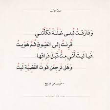 شعر قيس بن ذريح وفارقت لبنى ضلة فكأنني عالم الأدب Math Learning Poetry