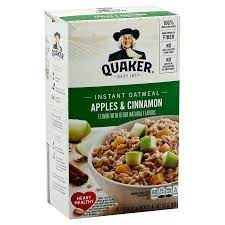 Breakdown of carb, protein & fat : Quaker Apple Cinnamon Instant Oatmeal Shop Oatmeal Hot Cereal At H E B