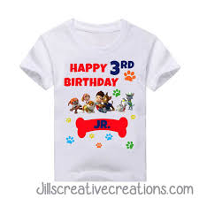 paw patrol birthday t shirt zanes 3rd birthday paw