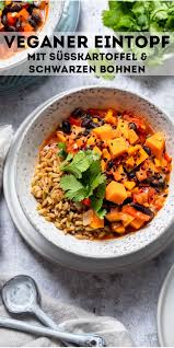 Susskartoffel Eintopf Mit Schwarzen Bohnen Susskartoffel Eintopf Bohnen Rezepte Eintopf