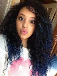 Blue Tips Natural Curly Hair Ombre Curly Hair Styles Naturally Natural Hair Styles Blue Hair Highlights