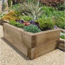 Shop wayfair for all the best raised garden planters. Bel Etage Sleeper 130cm X 70cm Wooden Raised Flower Bed Wayfair Co Uk