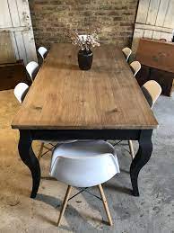 Rustic Louis Style Farmhouse Table In Annie Sloan Graphite Www Taylorgreyhome Co Uk Dining Room Table Makeover Dining Table Makeover Dining Room Table
