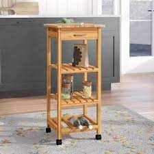 Serita Kitchen Island Solid Wood Kitchen Cart Narrow Kitchen Island Kitchen Islands Carts