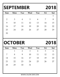 September October 2018 Calendar Monthly November Calendar 2018 Calendar Template Calendar Printables