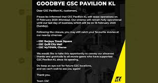 If you need assistance or wish to share feedback Showbiz Gsc Pavilion Kl To Cease Operations On Feb 17