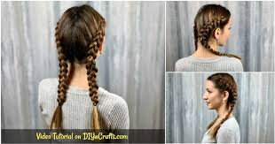 No cornrows crochet braids & no leave out (braidless protective style). Double Dutch Braid Hairstyle Video Tutorial Diy Crafts