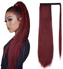 Pin On Isaic Long Straight Ponytail Extension Wrap Around