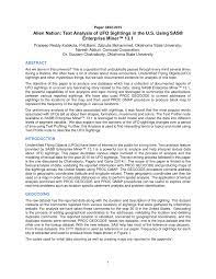 Pdf Alien Nation Text Analysis Of Ufo Sightings In The Us Using Sas Enterprise Miner 13 1 By Pradeep Reddy Kalakota Naresh Abburi Zabiulla Mohammed And Goutam Chakraborty