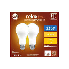 Ge Relax 100 Watt Eq A21 Soft White Dimmable Led Light Bulb 2 Pack In The General Purpose Led Light Bulbs Department At Lowes Com