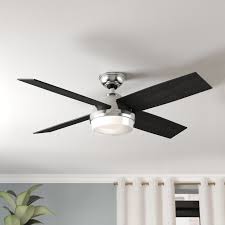 Most ceiling fan remote controls have small switches called dip switches. Hunter Fan 52 Dempsey 4 Blade Led Standard Ceiling Fan With Remote Control And Light Kit Included Reviews Wayfair