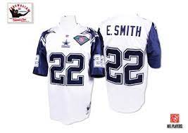 Nfl Mitchell And Ness Dallas Cowboys 22 Emmitt Smith White 75th Premier Throwback Jersey 89 99 Dallas Cowboys Jersey Dallas Cowboys Players Dallas Cowboys