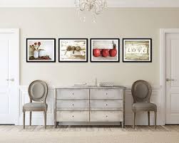 farmhouse prints rustic kitchen wall