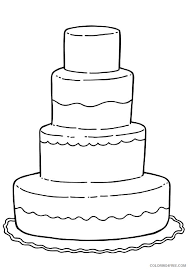 Here, the birthday cakes are presented in various shapes and sizes with candles on top. Tiered Birthday Cake Coloring Pages Coloring4free Coloring4free Com