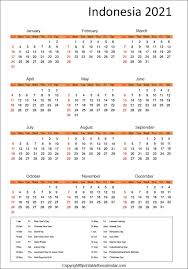 Format excel dapat dengan mudah dalam melakukan pengeditan, ini membuat bapak dan ibu guru memilih menggunakan format ini. Indonesia Calendar 2021 With Holidays Free Printable Template Printable The Calendar