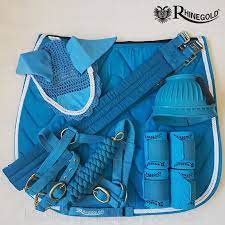 Rhinegold Wave Turquoise Saddle Pad Fly Veil Set Matchy Horsey Equestrian Outfits Horse Riding Gear Equestrian Helmet
