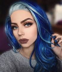 It gives the hairdo an extra hint of originality and appeal. Fantasy Jewelry Blue With Platinum Highlights Long Layered Wavy Synthetic Lace Front Wig Uniwigs Official Site