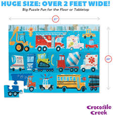 Check spelling or type a new query. Amazon Com Crocodile Creek Vehicles 36 Piece Jigsaw Floor Puzzle With Heavy Duty Box For Storage Large 20 X 27 Completed Size Designed For Kids Ages 3 Years And Up Toys Games