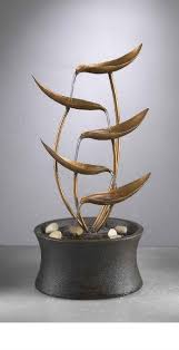 Attractive Metal Leaf Table Fountain Powered By Any Standard 110v Outlet Polished River Pebbles Pump Table Fountain Tabletop Fountain Tabletop Water Fountain