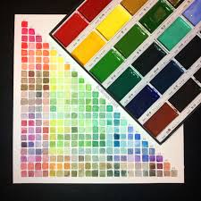 Watercolor Swatches Colors Chart Using Kuretake Gansai