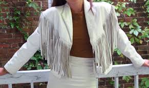 White Leather Fringe Jacket Fringe Leather Jacket Fringe Jacket Leather Fringe