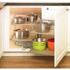 It comes with 4 adjustable baskets and a soft close slide system that makes it easy to access your kitchen essentials. Hafele Magic Corner I For Use In Kitchen Blind Corner Cabinet Kitchensource Com